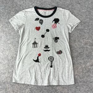 Marc Cain Designer Women’s White Circus Beaded Appliqué T-Shirt Size 6